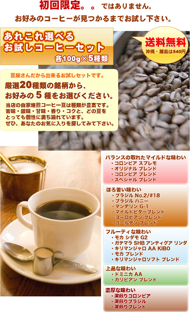 コーヒー豆3種お試しセット ブレント グァテマラ エチオピア 60g×3袋 